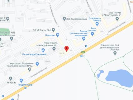 Видеоборд A в Киеве Голосіївський пр., 108/1, аптека "Вітамін", прайс за ролик 10 сек 1 вихід/5 хвилин, на двосторонньому екрані, від 144 виходів на день. Розрахунок для інших параметрів трансляції уточнюйте у менеджера. - 301201 схема