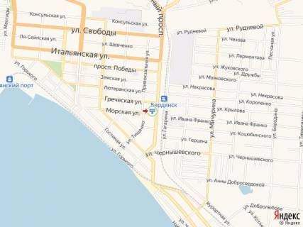 Билборд B в Бердянске Морская ул. - Восточный пр., 220 схема
