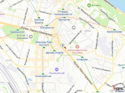 Билборд A в Киеве Басейна вул., 19, розподілювач, в сторону Хрещатик вул., прайс за трансляцію ролика 10 сек 1вихід / 80 сек, з 0:00 до 23:59 схема