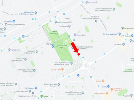Призма  в Киеве, 3x6  Драйзера вул. - просп. Червоної Калини (Володимира Маяковського)., Кінотеатр "Флоренція", в сторону Маяковського пр. - 445976 схема