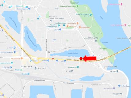 Призматрон, Призма  у Києві, 3x6  Бандери пр. (колиш. Московський) - просп. Володимира Івасюка (Героїв Сталінграда), навпроти ТРЦ "Blockbuster Mall", в сторону ст.м. Почайна (колишня Петрівка) - 445834 схема