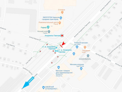 Сiтiлайт A у Харкові, 1.8x1.2  Павлова вул., 271, (2), зупинка "ст.м. Академіка Павлова", в центр схема