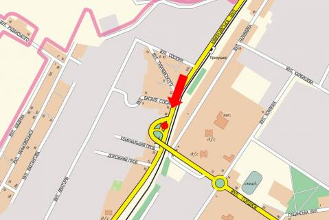 Билборд  в Луцке, 3x6  Ківерцівська вул., кільце, з центру схема