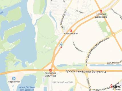 Билборд B в Киеве Бальзака вул., 8, навпроти, в сторону Каштанова вул. схема