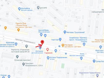 Скроллер A в Черновцах Независимости пр., 121, 5-й от ТЦ "Майдан" - 300234 схема