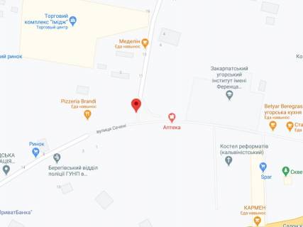 Видеоборд A у Берегово Когута пл., 3, аптека "Мед Сервис", №Л043, прайс за ролик 10 сек 1 виход/5 минут, с 8:00-22:00. Расчет для других параметров трансляции уточняйте у менеджера. - 301237 схема