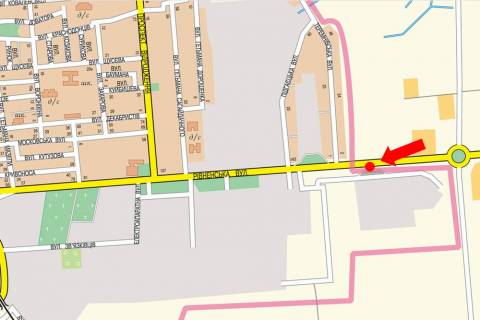 Билборд  в Луцке, 3x6  Рівненська вул., між АЗС "БРСМ" і "ОККО", в центр схема