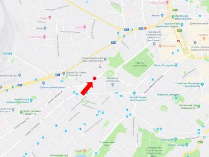 Скроллер A в Львове, 1.8x1.2  Митрополита Андрея вул., 10, роздільник, район Політеху, в сторону Святого Юра пл. - 470934 схема