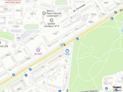 Видеоборд A у Києві просп. Голосіївський (40-річчя Жовтня)., 114 - Виставкова вул. (Полковника Потєхіна)., 2, навпроти, в сторону ст.м. "Виставковий центр", прайс за трансляцію ролика 10 сек 1вихід/90 сек, з 0:00 до 23:59 - 368797 схема