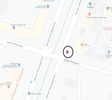 Скроллер A в Днепр (Днепропетровск) Поля пр. (колиш. Кірова пр.) - Улянівська (Ульянова) вул. - 291480 схема