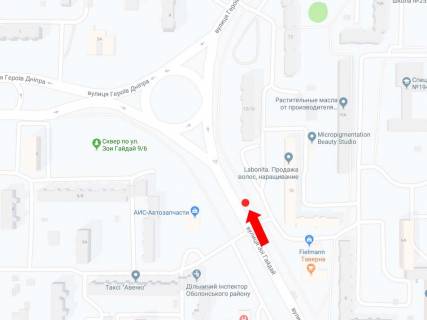 Билборд  в Киеве, 3x6  Гайдай вул., 10, в сторону вул. Героїв Дніпра схема