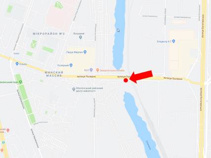 Билборд B в Киеве, 3x6  Полярна вул., в сторону супермаркету "Leroy Merlyn", вул. Автозаводської схема