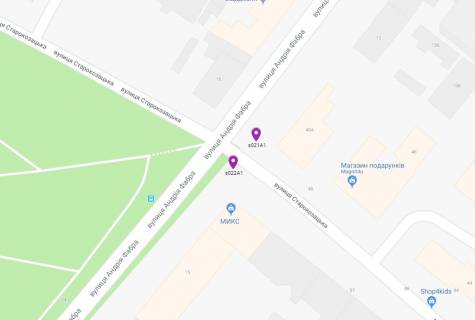 Скроллер A в Днепр (Днепропетровск) Лазаря Глоби (Сєрова, Фабра вул). - Старокозацька вул. (колиш. Комсомольська вул.), 48 - 153693 схема