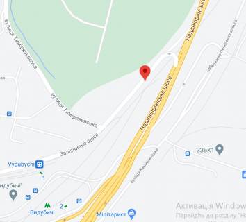 Билборд B в Киеве Железнодорожное шоссе - Садово-Ботанічна вул. (Тимірязєвськаа) схема
