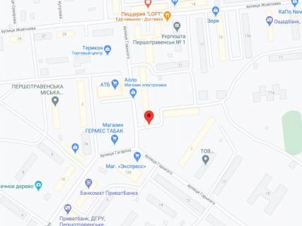 Video Billboard A in Pershotravensk Gor'kogo st., 3, apteka "Med Servis", NoDp023, prajs za rolik 10 sek 1 vihid/5 hvilin, z 8:00-22:00. Rozrahunok dla insih parametriv translacii utocnujte u menedzera. - 301224 scheme