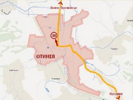 Билборд B в Отынии, 3x6  с. Отинія, Свободи вул. схема