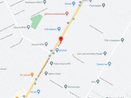 Білборд, Бігборд (Борд)  A у Миколаєві Космонавтів вул. - Комінтерну вул. схема