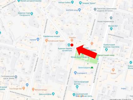 Ситилайт B в Киеве, 1.8x1.2  Ярославів Вал вул., 8, в сторону Львівської пл. схема