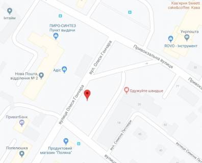 Билборд B в Белой Церкви Гончара вул., 18 схема