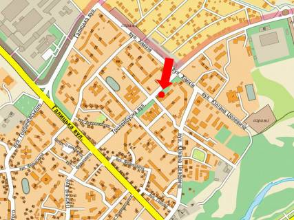 Билборд  в Ивано-Франковске, 3x6  Тролейбусна вул., 12, біля аптеки, в центр схема
