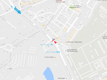 Ситилайт A в Харькове, 1.8x1.2  Клочківська вул., 230, зупинка "23 Серпня вул." схема