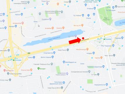 Білборд, Бігборд (Борд)  B у Києві, 3x6  Бажана пр. - пр. Григоренко, ст. м. "Позняки", біля АЗС "Кло", навпроти McDonald's, з центру схема