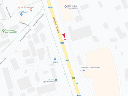 Билборд B в Харькове, 3x6  Аерокосмічний (кол. Гагаріна) пр., 213, з центру схема