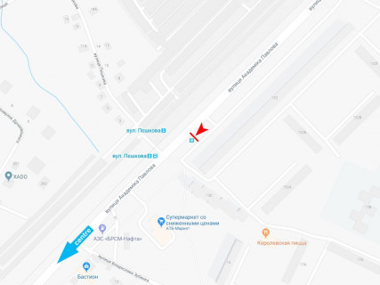 Ситилайт B в Харькове, 1.8x1.2  Павлова вул., 132, зупинка "Редькіна (Пєшкова)вул.", в центр схема