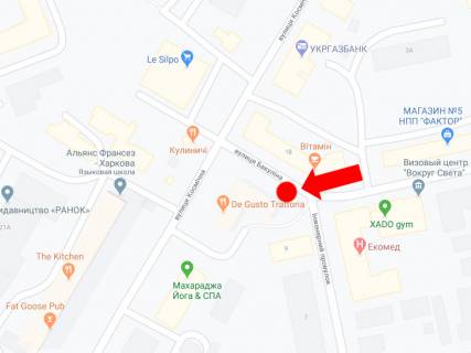 Бэклайт A в Харькове Євгенія Єніна вул. (Бакуліна вул.). - пров. Інженерний, в сторону вул. Космічна схема