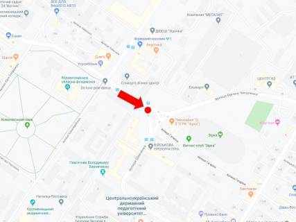 Білборд, Бігборд (Борд)   у Кропивницький (Кіровоград), 3x6  Чикаленка вул. (кол. Медведєва вул.) / Шевченка вул., 1, Державний Педагогічний Університет схема