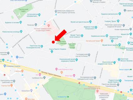 Ситилайт B в Киеве, 1.8x1.2  Гончара вул. 59, в сторону Галицька площа (Перемоги пл.) схема