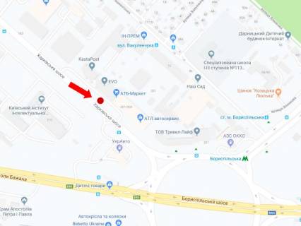 Билборд B в Киеве, 3x6  Харківське шосе, 201/203, в сторону Харківської пл. схема