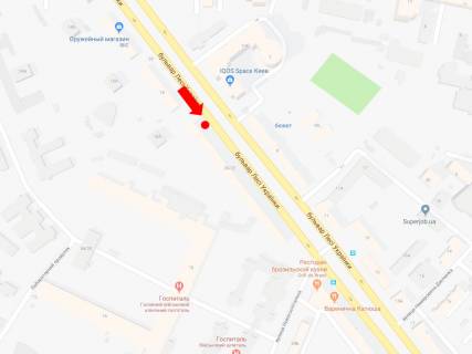 Ситилайт  в Киеве, 1.8x1.2  Українки бул., 22, в сторону пл. Л. Українки схема