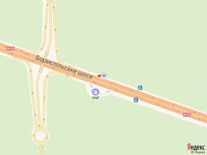 Билборд B в Киеве Траса Київ-Бориспіль, в м.Бориспіль, 23 + 900 м, АЗС "ANP", в сторону м. Київ схема