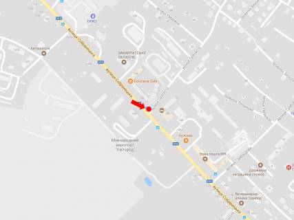 Билборд B в Ужгороде, 3x6  Собранецька вул., 152, в центр схема