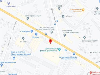 Видеоборд A в Борисполе Київський шлях вул., 12, аптека "Вітамін", прайс за ролик 10 сек 1 вихід/5 хвилин, з 8:00-22:00. Розрахунок для інших параметрів трансляції уточнюйте у менеджера. - 301243 схема