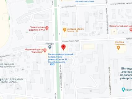 Видеоборд A в Виннице Замостянська вул. (стара назва 50-річчя Перемоги вул.), 19, аптека "Конекс", прайс за ролик 10 сек 1 вихід/5 хвилин, на двосторонньому екрані, від 144 виходів на день. Розрахунок для інших параметрів трансляції уточнюйте у менеджера. - 301261 схема