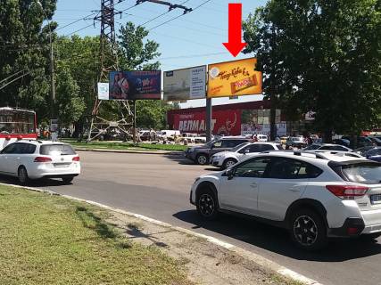 Билборд A в Николаеве, 3x6  Миру пр. / Богоявленський пр. (кол. Жовтневий пр.) / Погранична вул. (кол. Чигрина вул.), кільце автовокзалу, біля гіпермаркету "Велмарт", "Ельдорадо", права фото 1
