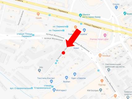 Сiтiлайт  у Києві, 1.8x1.2  Скомороська вул. (Павла Пестеля)., 5 / вул. Жилянська, до пл. Старовокзальна, приміського ЖД вокзала схема