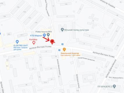 Білборд, Бігборд (Борд)  B у Нікополі, 6х3  вул. В Усова (біля АТБ-маркету) схема