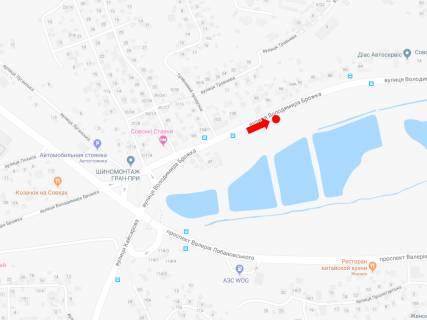 Билборд A в Киеве, 2.3x3.14  Брожка вул. (колиш. Кіровоградська вул.), в бік вул. Ізюмської схема