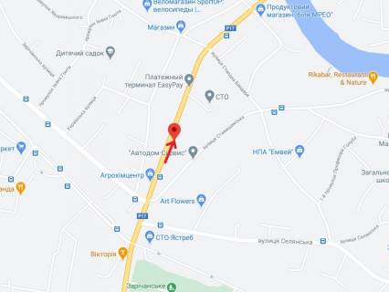 Билборд A в Белой Церкви, 3х6  Вул. Дружби біля стоянки (в центр) схема