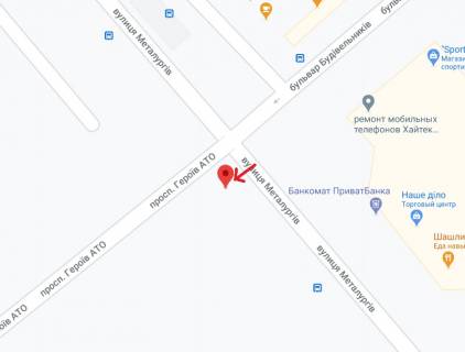 Билборд A в Каменское (Днепродзержинск), 6х3  просп. Героїв АТО -просп. Металургів (напрямок до мостового переходу) схема