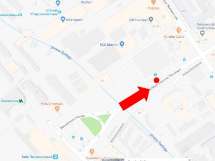 Ситилайт  в Киеве, 1.8x1.2  Петлюри вул., 25, біля автостанції "Київ", в сторону центру схема