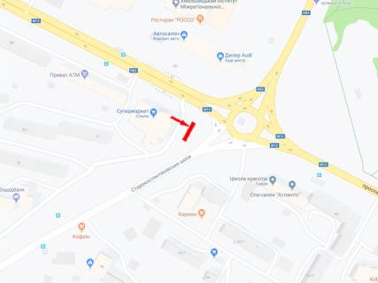 Билборд A в Хмельницком Мира пр. - Староконстантиновское шоссе, супермаркет "Сильпо", левый схема