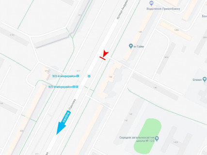 Призма B в Харькове, 3x6  Павлова вул., 144, зупинка "522 мікрорайон", в центр - 667161 схема