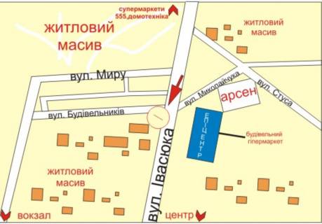 Призма  в Ивано-Франковске, 3x6  Івасюка вул. - Івана-Павла II вул. (кол. Будівельників вул.), навпроти Епіцентра, ліва - 436185 схема