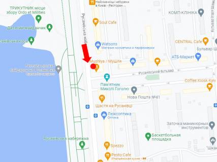Ситилайт B в Киеве, 1.8x1.2  Русанівський бул., 1 схема