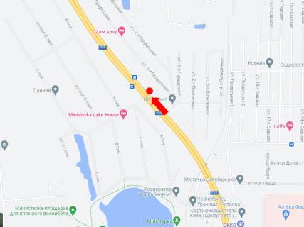 Білборд, Бігборд (Борд)  A у Києві, 3x6  Богатирська вул., дачі "Оболонь 2", Міністерка, з Києва схема