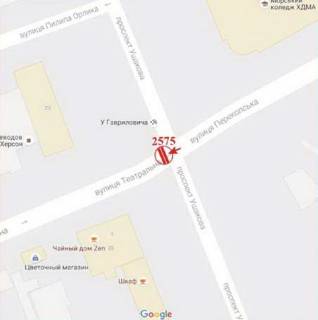 Призма A в Херсоне Театральна (Горького) вул. - Ушакова пр. - 379098 схема